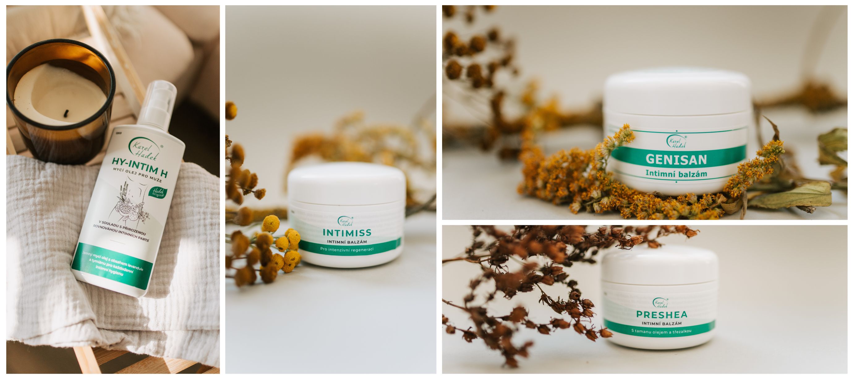 Koláž s intimními přípravky AKH cosmetisc