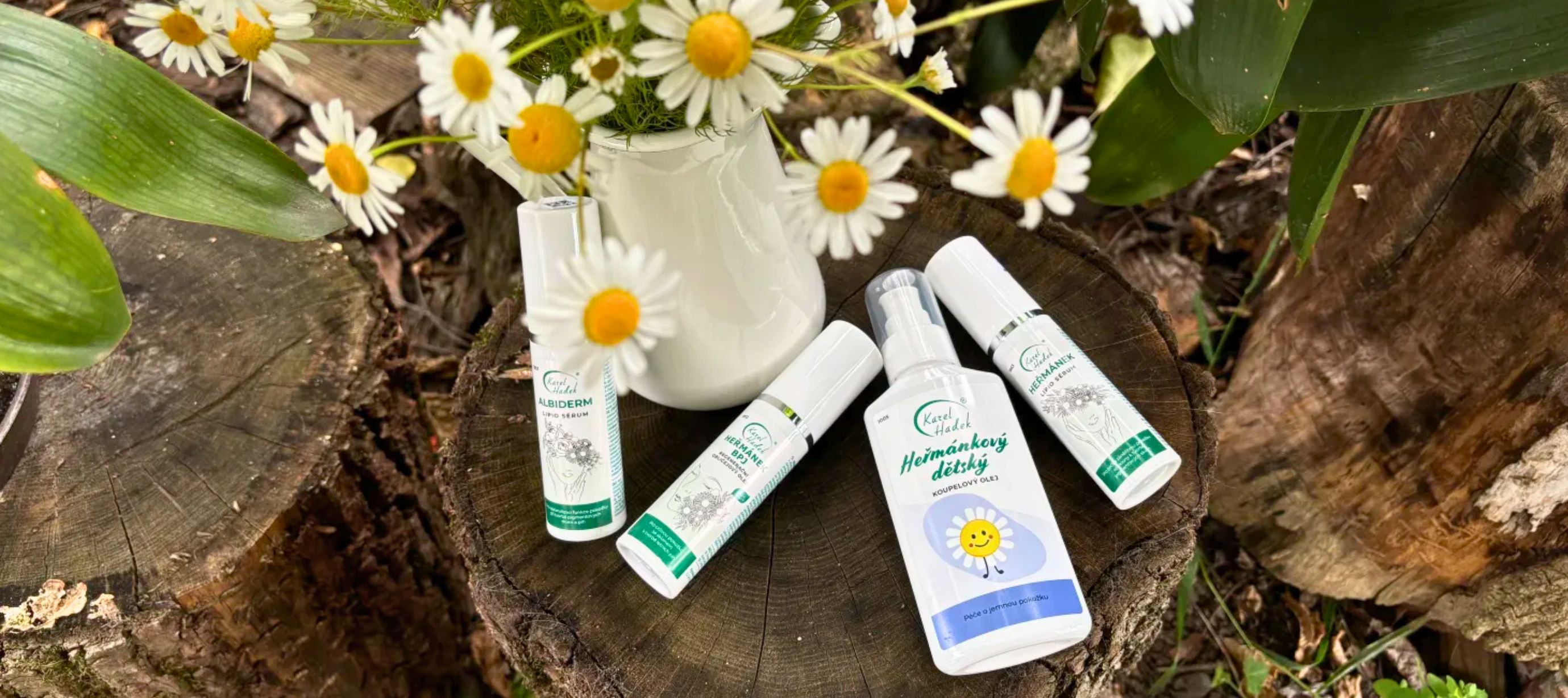 Přípravky od firmy AKH cosmetics obsahující heřmánek