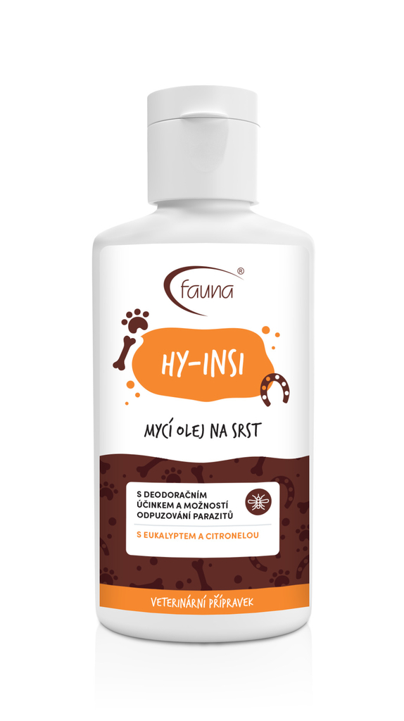Mycí olej na srst HY-INSI s možností odpuzení hmyzu 100 ml