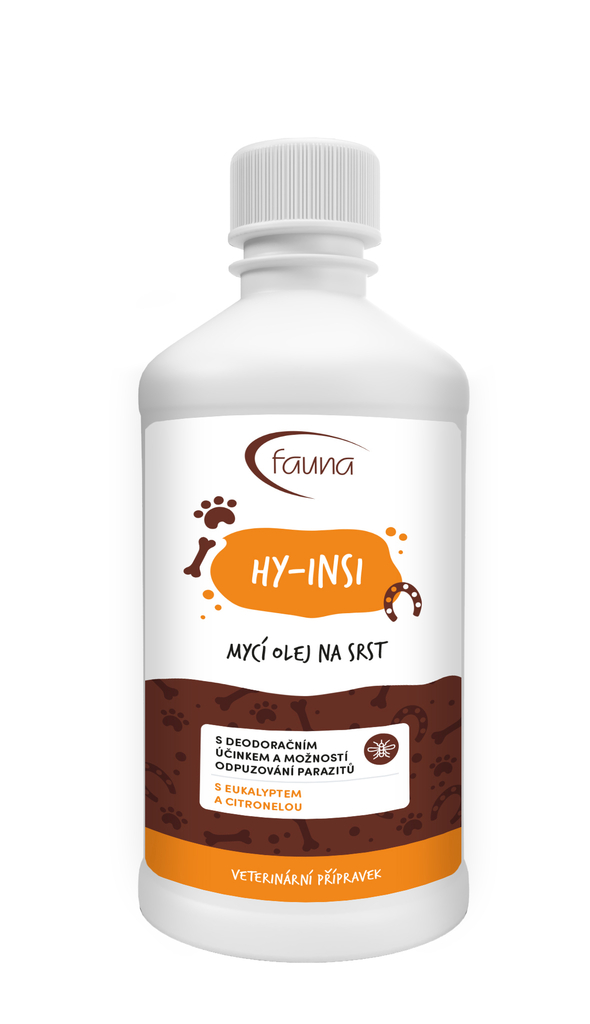 Mycí olej na srst HY-INSI s možností odpuzení hmyzu 500 ml