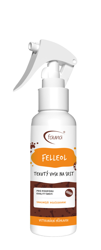 Tekutý vosk FELLEOL pro úpravu srsti psů, koček, koní 100 ml