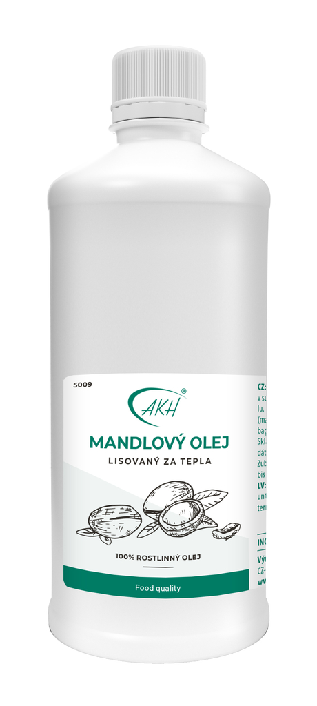Za tepla lisovaný MANDLOVÝ OLEJ - 1000 ml