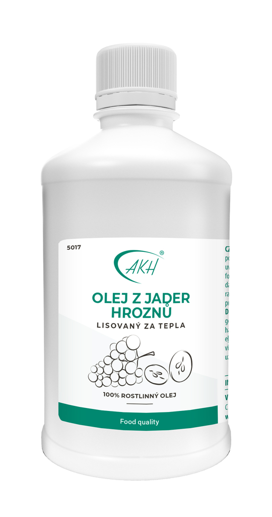 Za tepla lisovaný OLEJ Z JADER HROZNŮ - 500 ml