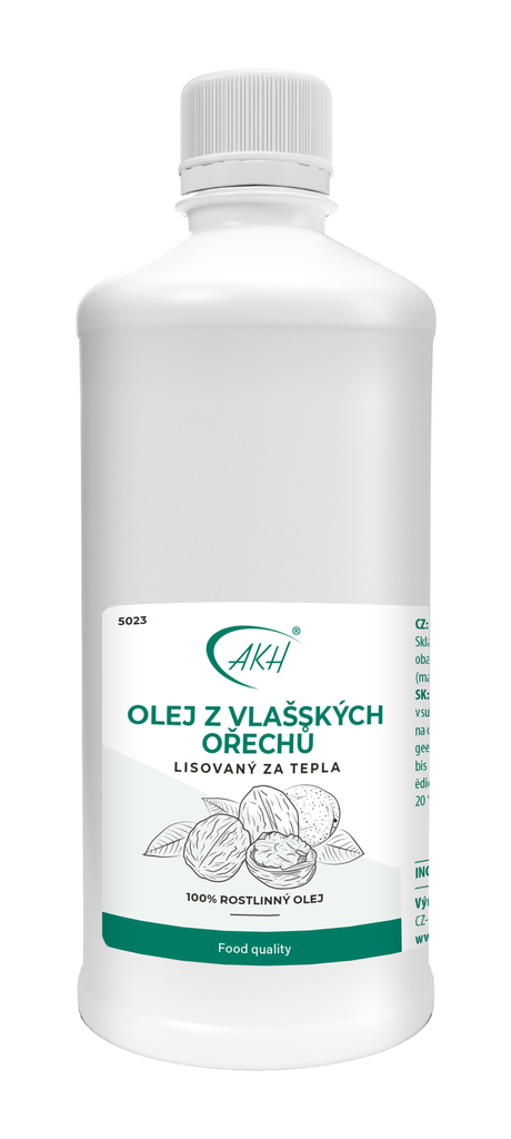 Za tepla lisovaný OLEJ Z VLAŠSKÝCH OŘECHŮ - 1000 ml