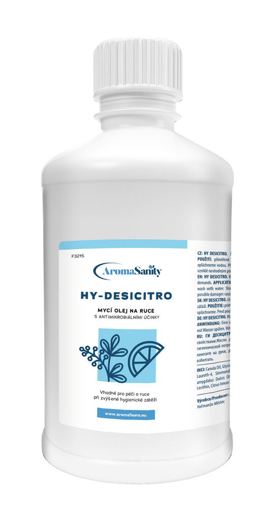 Antimikrobiální mycí olej na ruce HY-DESICITRO 500 ml