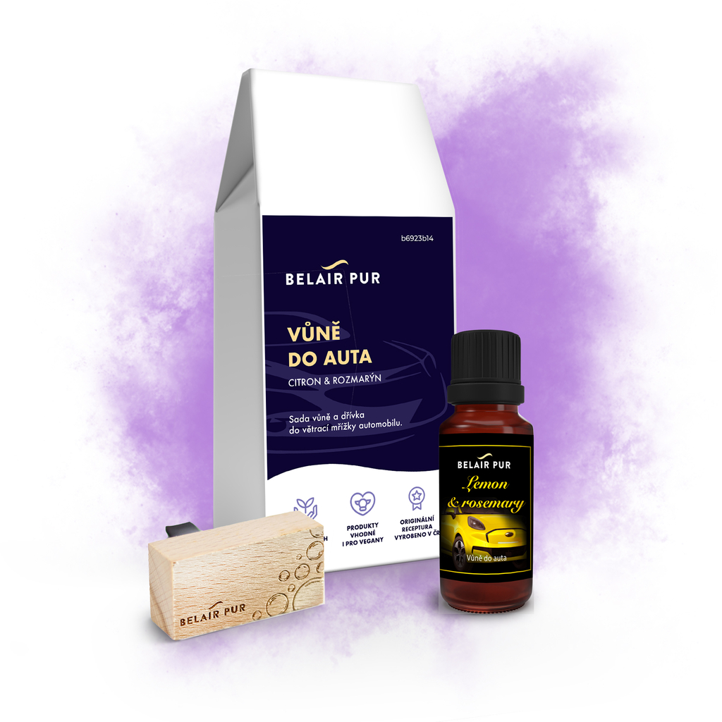 Autoparfém CITRON & ROZMARÝN 10 ml - s dřevěným aplikátorem