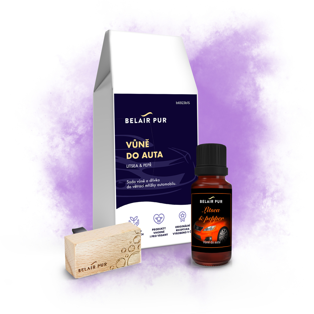 Autoparfém LITSEA & PEPŘ 10 ml - s dřevěným aplikátorem